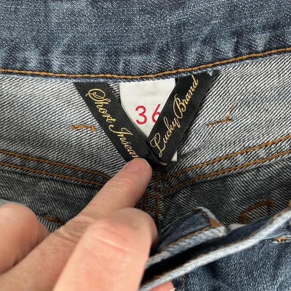 Lucky Brand Jeans Mens 36x27 181 Relaxed Straight Leg Short Inseam Dark Wash - Picture 5 of 12